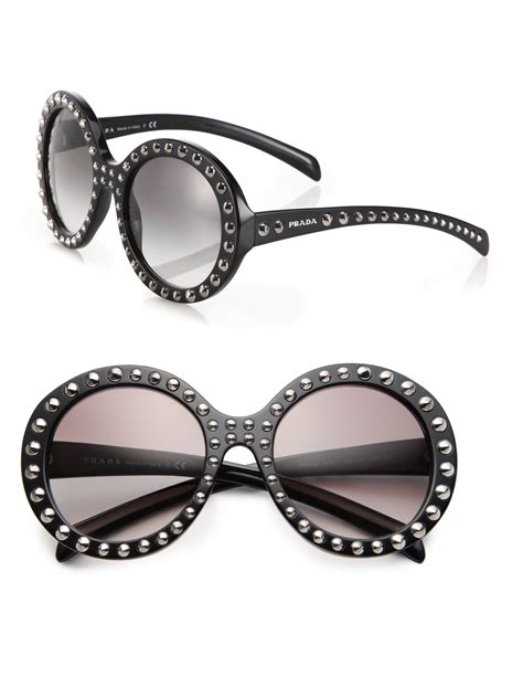 prada round black sunglasses|Prada round sunglasses for women.